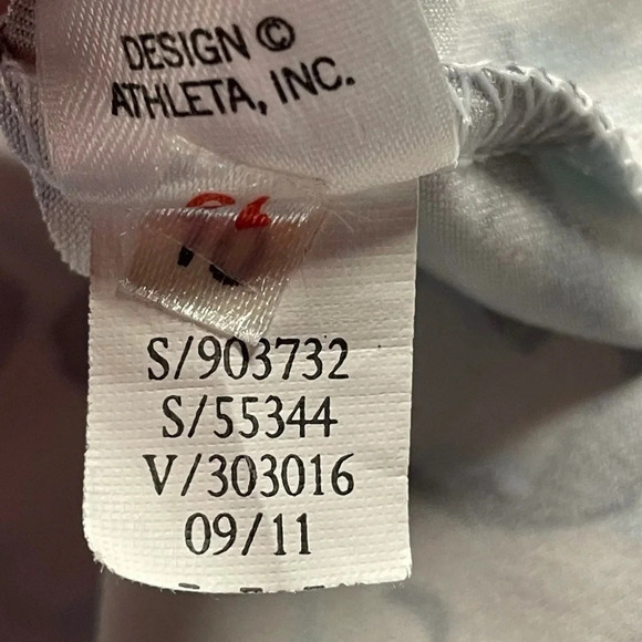 Athleta Faux Wrap Vine Scroll Nectar Dress Blue White size Small style 903732 - Picture 8 of 12